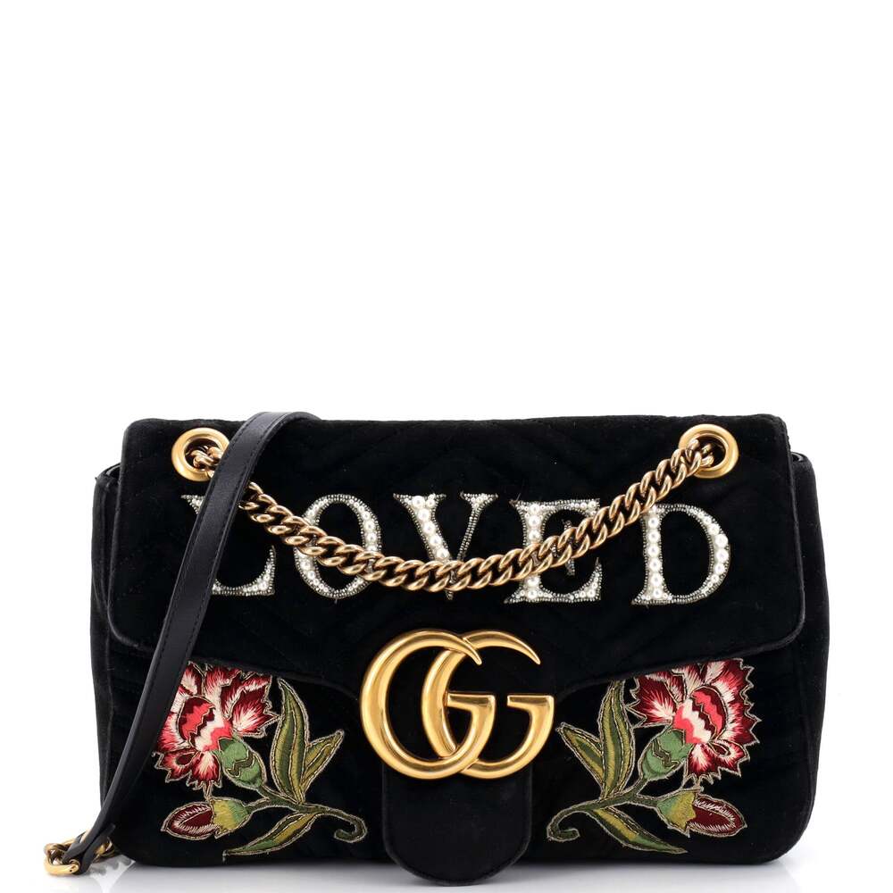 Gucci Gg Marmont Flap Bag Embroidered #243470G92B